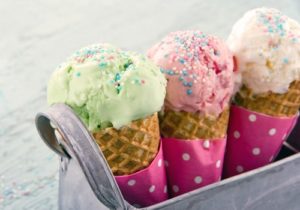 3 ice cream cones 