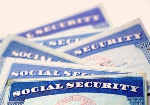 A stack of social security cards