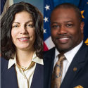 Joanne R. Gasparini, Deputy Chief Financial Officer, Social Security Administration, and Charles S. Tapp II, Chief Financial Officer at the Department of Veterans Affairs, Veterans Benefits Administration