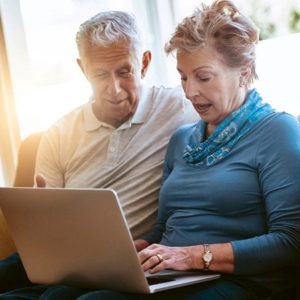older couple reviewing their information online